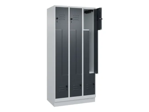 Z-garderobekast,HxBxD 1950x900x500mm,vak B 150/300mm,draaigrendel