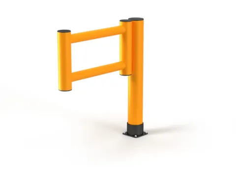 aanrijdbeschermingsplank,balustradedeur links,HxB 1100x1000mm,PE,geel