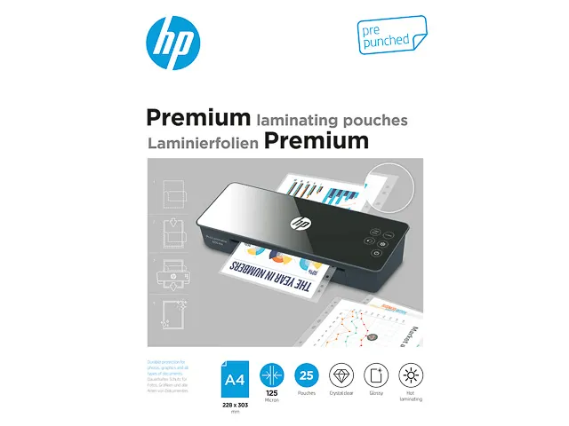 Hp Premium Lamineerhoes A4 9122 25 vel 125 micron perforatie