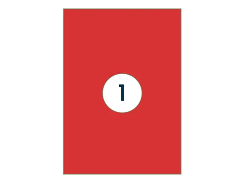 Gekleurde Etiketten 210x297mm A4 Rood 42624 1000 Vel