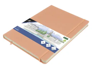 Schetsboek Kangaro A4 oud roze PU HC 80 blad 140gr roomwit met elastie - 2