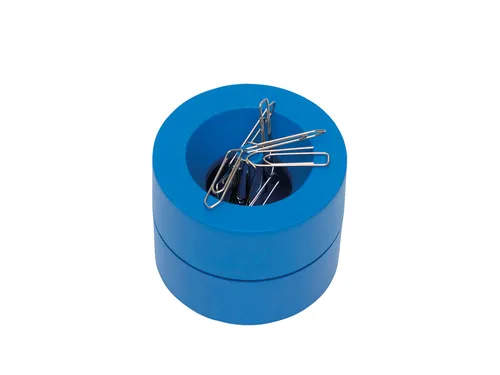 Papercliphouder MAULpro magnetisch recycled Ø73x60mm blauw