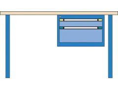 werkbank,HxBxD 840x2000x700mm,multiplexblad,RAL7035,front RAL7035