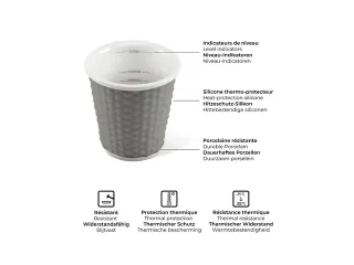 Beker porselein Les Artistes Paris 80ml met siliconen grip Geel - 4
