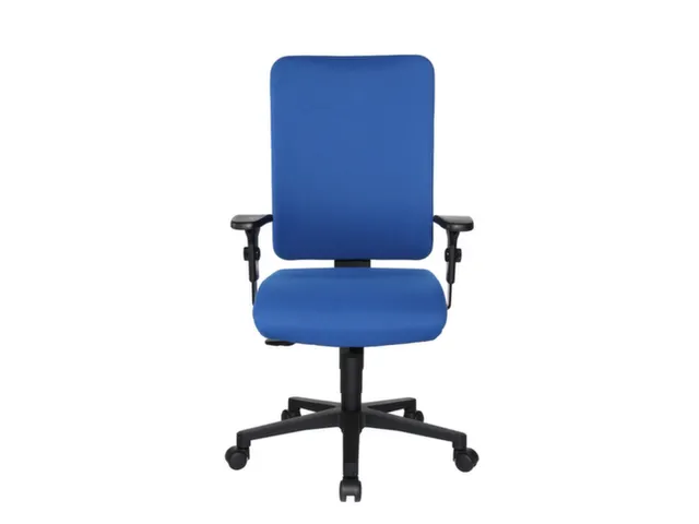 Bureaustoel,Synchroonmech.,M. Armleuningen,Zitting Stof Blauw