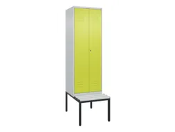 PBM-locker met bank,HxBxD 2120x600x815mm,2vak,vak B 300mm,cil.-slot