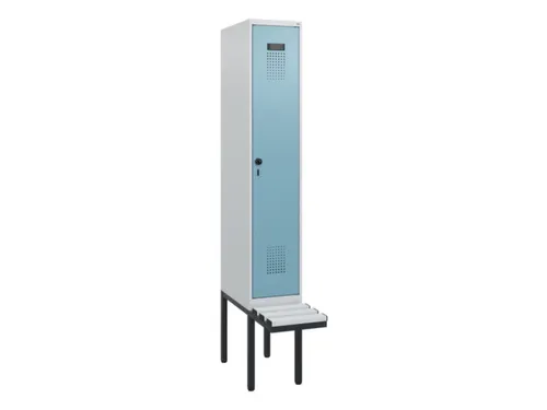 locker met bank,HxBxD 1950x300x815mm,1vak,vak B 300mm,draaigrendel