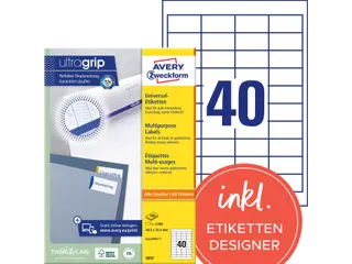 Etiket Avery Zweckform 3657 48.5x25.4mm wit 4000stuks - 5