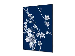 Wanddecoratie Textiel Set A1 Japanse Bloesem Blauw - 1