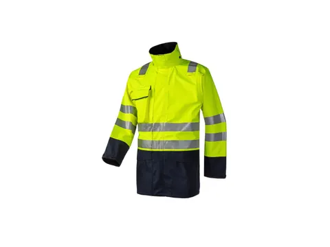 Sioen Kaldvik regenjas, fluo geel/marineblauw, maat L, per stuk