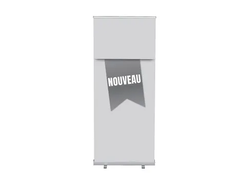 Roll-Banner 85x200 complete set met print "NOUVEAU" Grijs