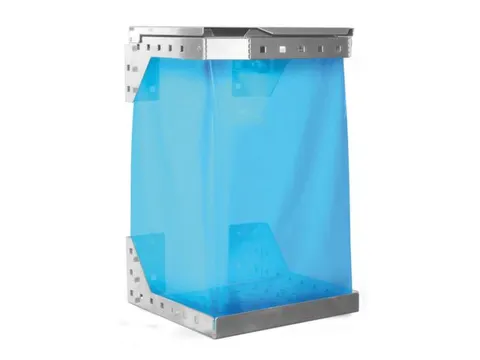 vuilniszakhouder,v. perfoplaat,HxBxD 305x300x120mm,aluminium-kleurig