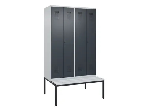 PBM-locker met bank,HxBxD 2120x1200x815mm,4vak,vak B 300mm