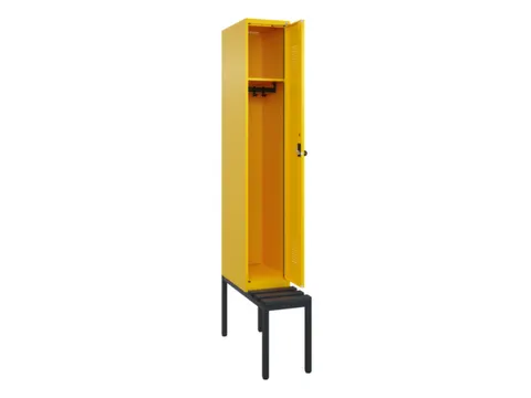 locker met bank,HxBxD 2120x300x815mm,1vak,vak B 300mm,draaigrendel