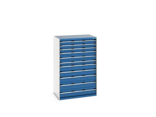 ladekast HxBxD 1600x1050x750mm 11laden RAL7035 front RAL5010