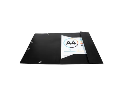 Elastomap A4 Zwart 3 Kleppen Polypropyleen 4/10de Ondoorschijnend