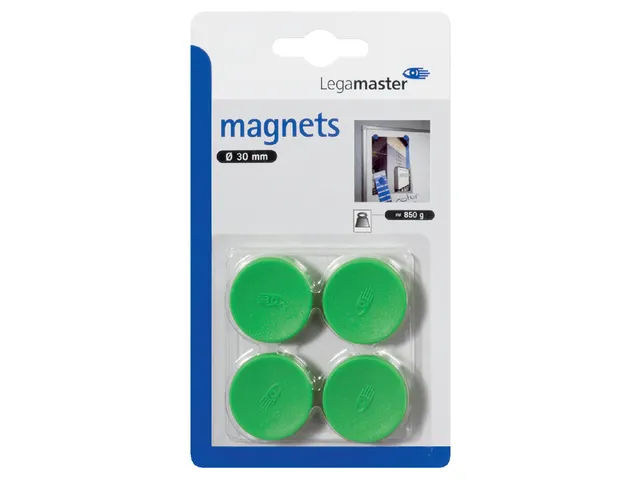 Magneet Legamaster 30mm 850gr groen 4 stuks