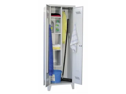 schoonmaakkast,RAL 7035,HxBxD 1850x600x500mm,links 4legborden