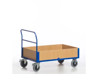 boordwandwagen,draagverm. 600kg,laadvl. LxB 1000x570mm,houtplaat - 1