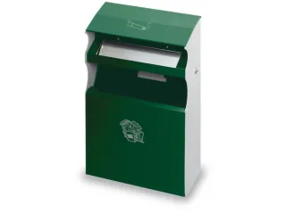 Combi-asbak Groen 2/5 liter 540x300x140mm Met Overkapping Cilinderslot - 1