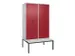 locker voor scheiding van kleding,HxBxD 2120x1200x815mm,4vak