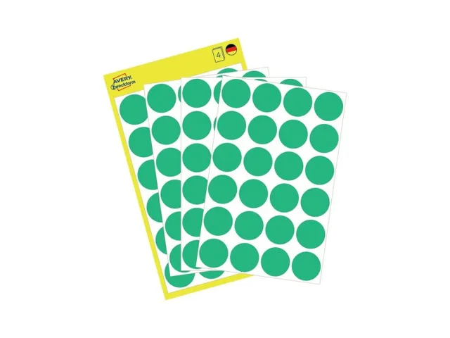 Etiket Avery Zweckform 3006 Rond Ø18mm Groen 96 Stuks