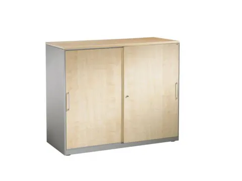 Schuifdeurkast Hxbxd 915x1200x440mm 2oh Blank Aluminium/esdoorn