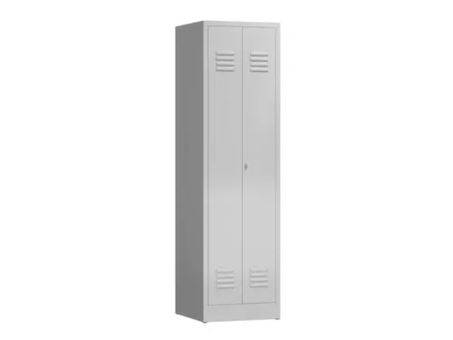 Lockerkast 1800x500x500mm 2 vakken, klinksluiting, RAL7035