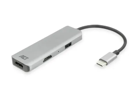 Adapter ACT USB-C 4K multiport voor 2 HDMI monitoren