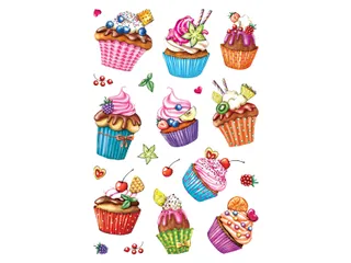 Etiket Herma 3387 Cupcakes, Foil met Glitter 2 vel - 1