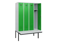 locker met bank,HxBxD 1950x1200x815mm,4vak,vak B 300mm,cilinderslot