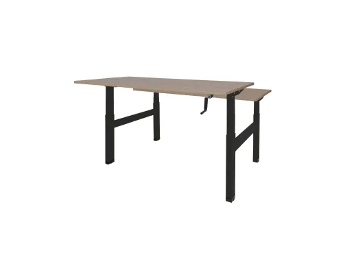 Dextro Slinger Duo zit/sta Bureau 180cm frame Zwart blad Havana