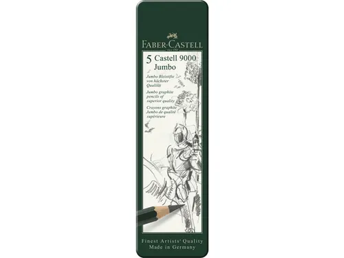 Potlood Faber-Castell 9000 Jumbo etui met 5 stuks