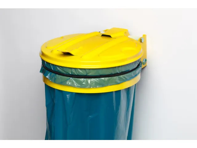 Afvalverzamelaar 120 Liter Wand Plaatstaal Met Deksel Geel