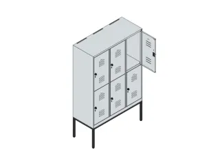dubbeldekse locker,HxBxD 1950x1200x500mm,3x2vak.,vak B 400mm - 5