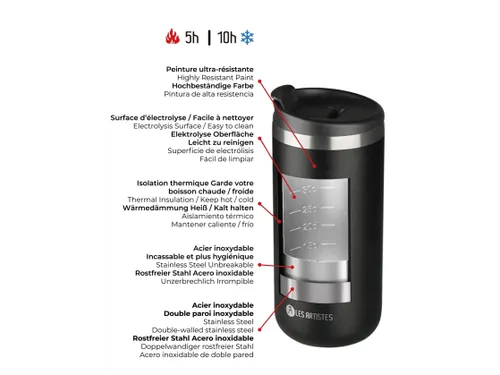 Thermosbeker Les Artistes Paris reisbeker 350ml Stainless steel