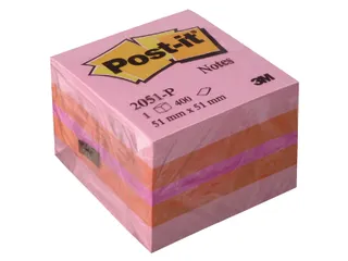 Memoblok 3M Post-it 2051P kubus 51x51mm assorti 400vel - 2