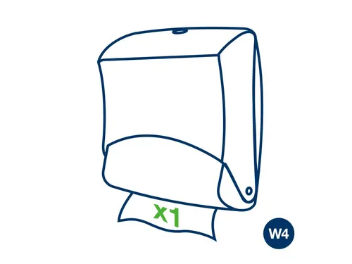 Tork 654000 W4 Gevouwen Reinigingsdoek Dispenser Performance Wit