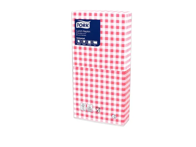 Servetten Tork 509359 1-laags 32x32cm rood 400st. 1/4 vouw