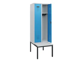 locker met bank,HxBxD 1950x600x815mm,2vak,vak B 300mm,cilinderslot - 1