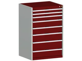 ladekast 1200x800x750mm 8laden zware lasten RAL7035 front RAL3004 - 1