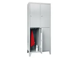 lockerkast,HxBxD 1850x800x500mm,2x2vakken,RAL7035,front RAL7035