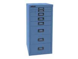 kantoor-ladekast HxBxD 590x279x380mm 8 laden romp + front blauw staal