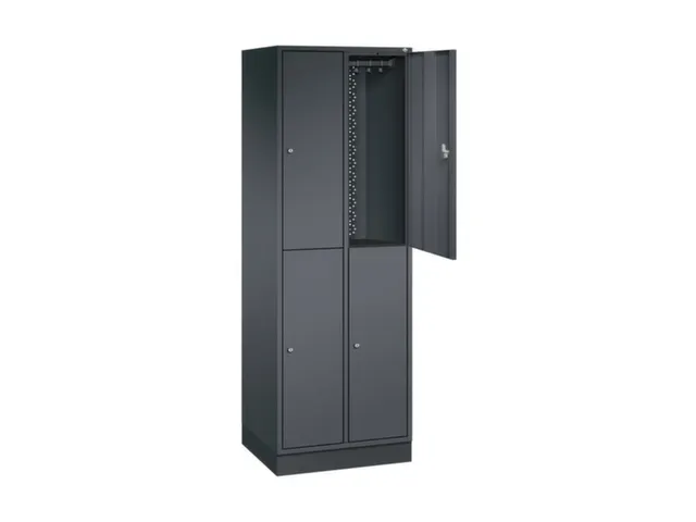 Dubbeldekse garderobekast,HxBxD 1950x620x500mm,2x2vak.,vak B 260mm