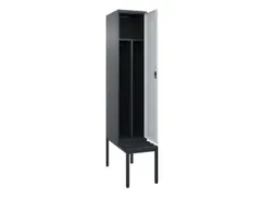 locker met bank,voor scheiding van kleding,HxBxD 2120x400x815mm,1vak