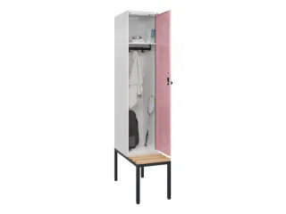 locker met bank,HxBxD 2120x400x815mm,1vak,vak B 400mm,draaigrendel - 1