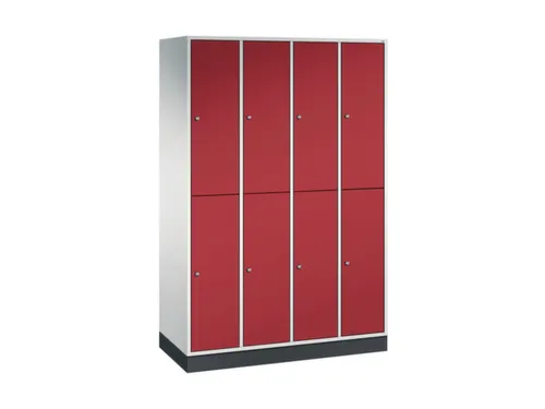 Dubbeldekse garderobekast,RAL 7035/RAL 3003,HxBxD 1950x1220x500mm