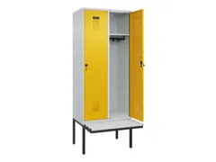 locker met bank,HxBxD 2120x800x815mm,2vak,vak B 400mm,draaigrendel
