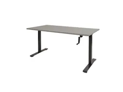 Slinger Bureau Zit-sta Zwart Poot 160x80cm Blad Licht Grijs