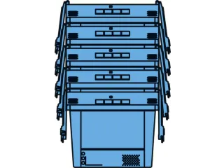 Herbruikbare Stapelbak Pp 340x410x300mm 27l Stapel-/Nest-/Verzegelbaar - 8